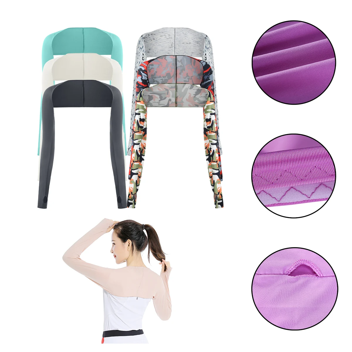 Shawl Arm Sleeves for Men Women with Finger Hole 1
