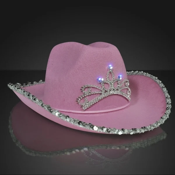 Light Up Country Western Pink Cowgirl Hat 1