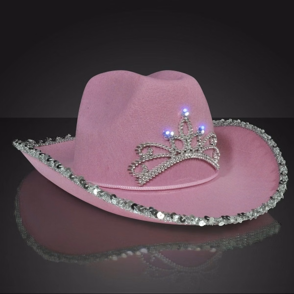 Light Up Country Western Pink Cowgirl Hat
