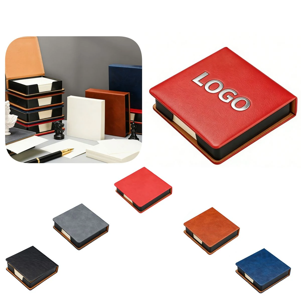 PU Leather Memo Holder with Custom Logo 1