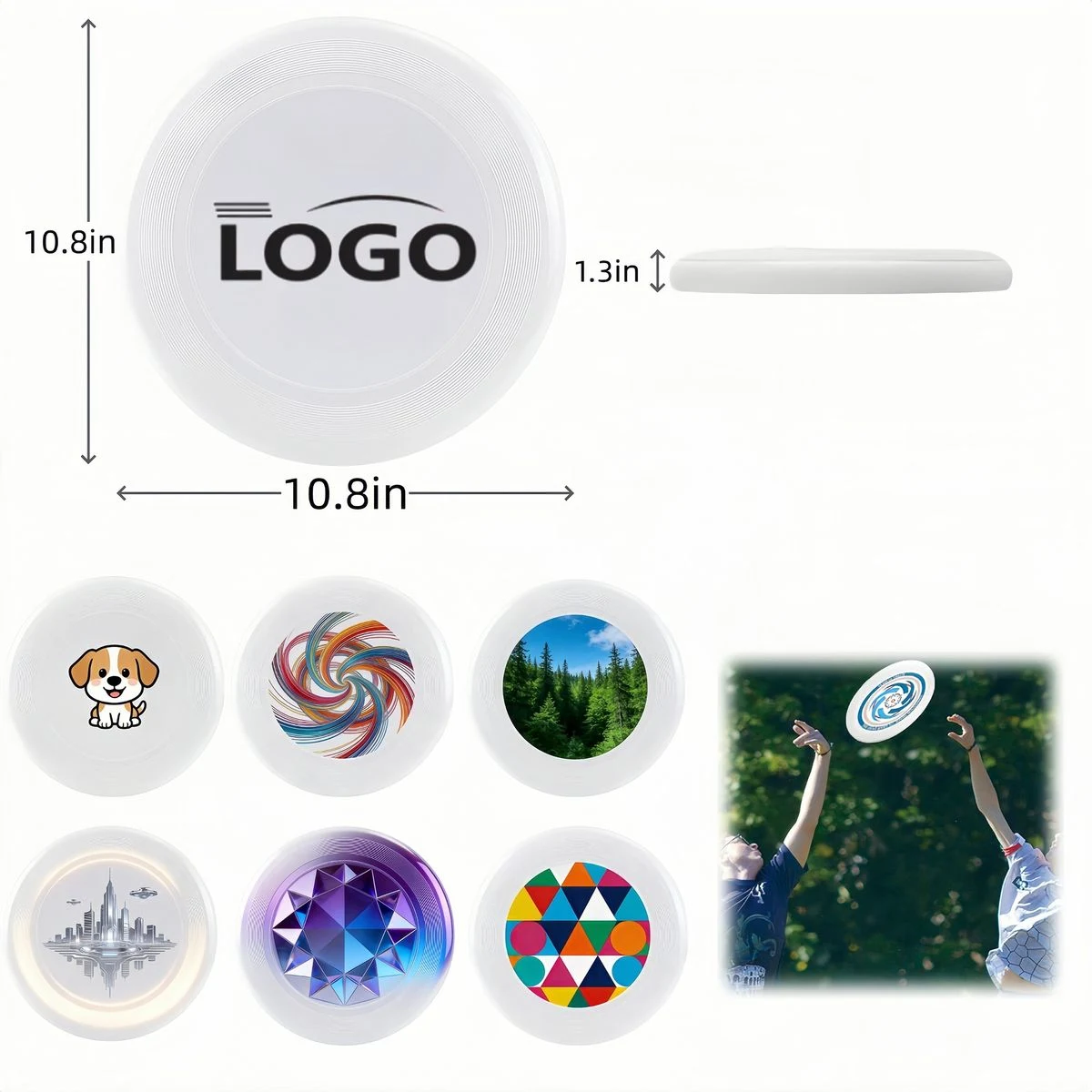 11" Adult Kids Full Color Sports Flying Disc 1