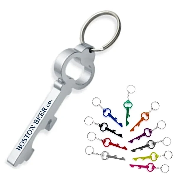 Key Shaped Aluminum Bottle Opener w/ Key Chain 1
