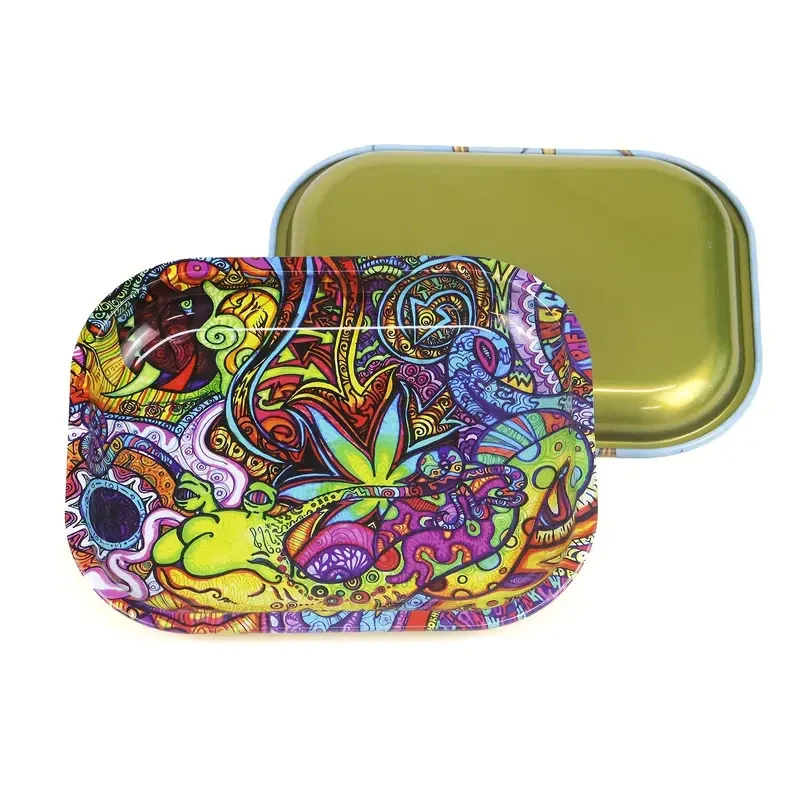 Metal 7.1" x 5.5" Rolling Tray 1