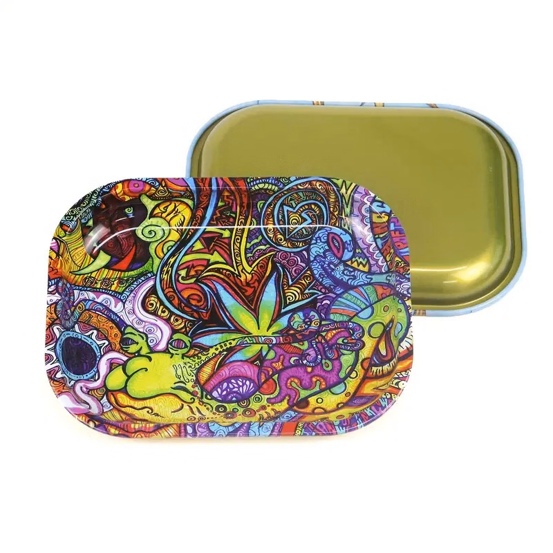 Metal 7.1" x 5.5" Rolling Tray