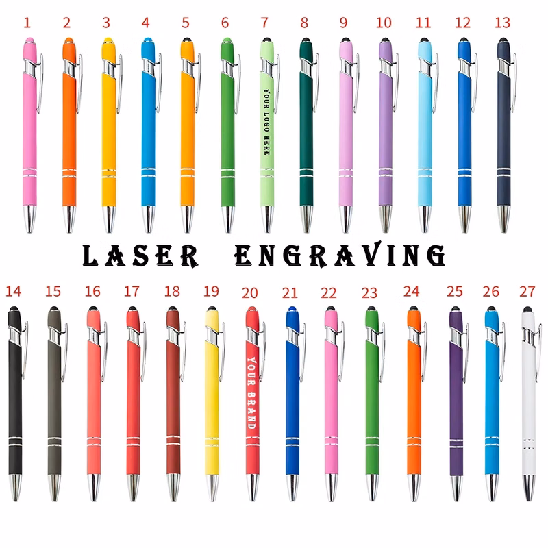 Soft Touch Ballpoint Metal Pen with Stylus Tip
