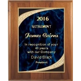 8" x 10" Cherry Finish Plaque with Blue Majestic Plate