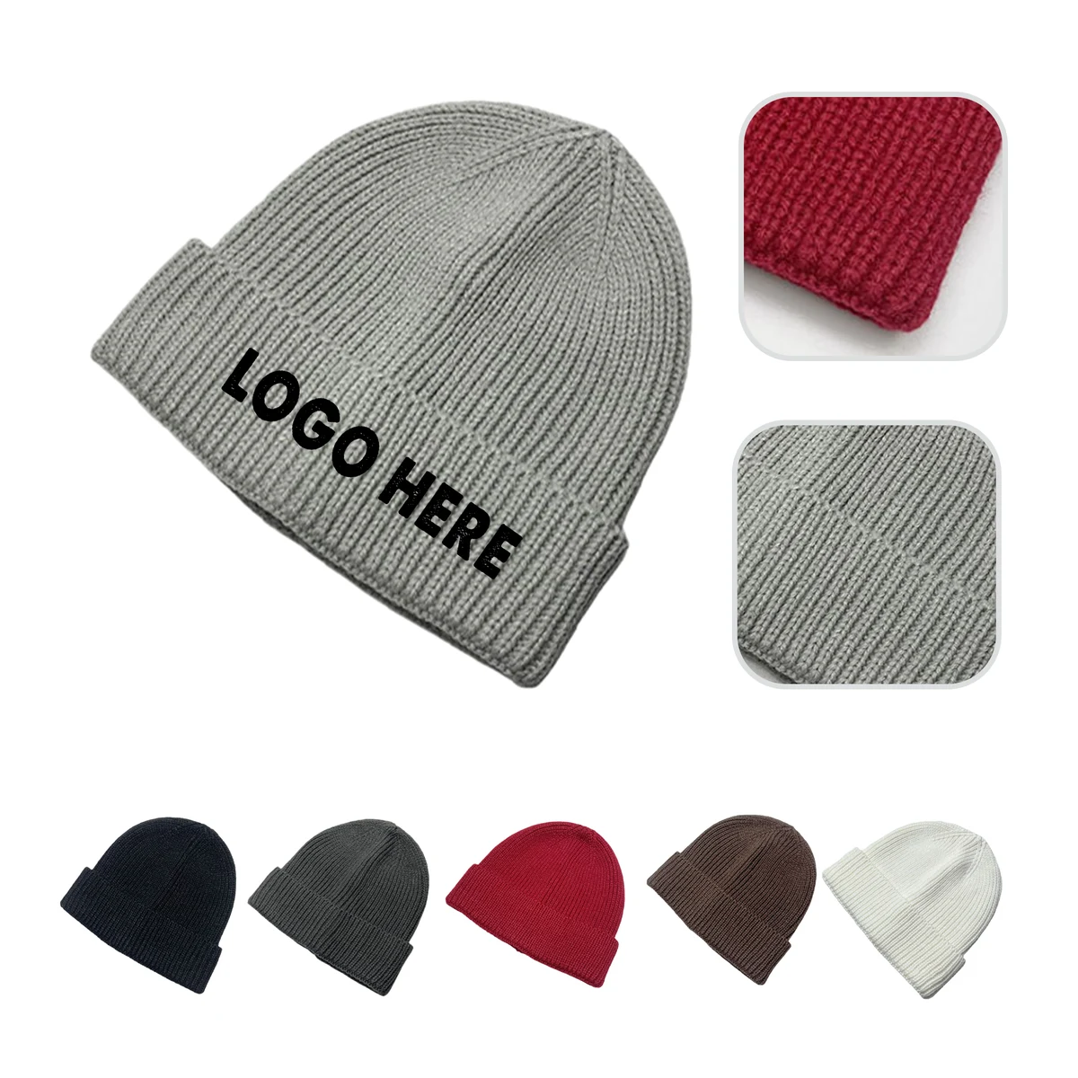 Winter Knit Cuffed Beanie Soft Warm Ski Hats Unisex 1