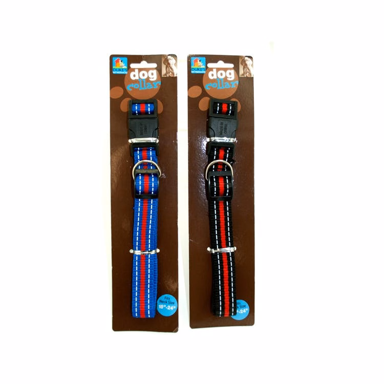 Dog Collars - Striped Nylon 2 Styles Adjustable
