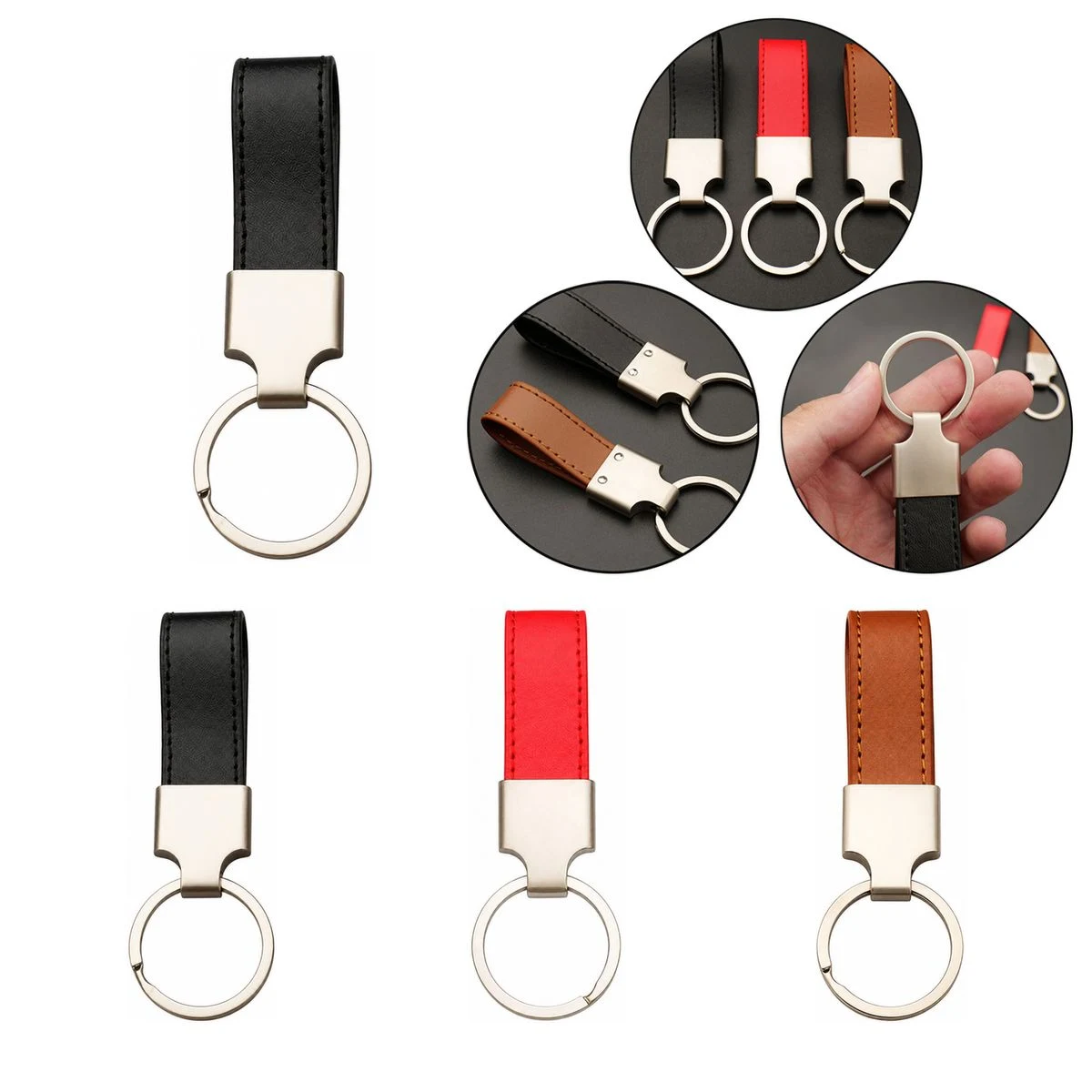 Stitched PU Strap Keychain 1