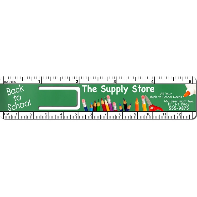 Plastic 5" Ruler/ Bookmark (Full Color) 1
