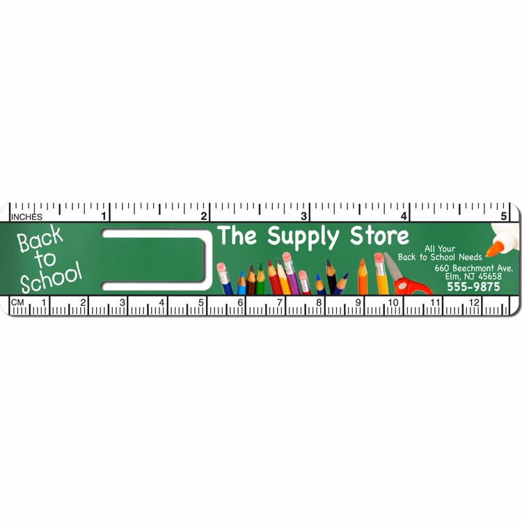 Plastic 5" Ruler/ Bookmark (Full Color)