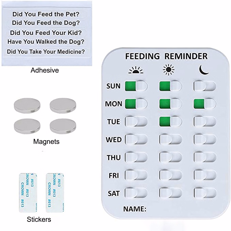 Pet Dog Feeding Reminder 3 Times a Day with Magnet