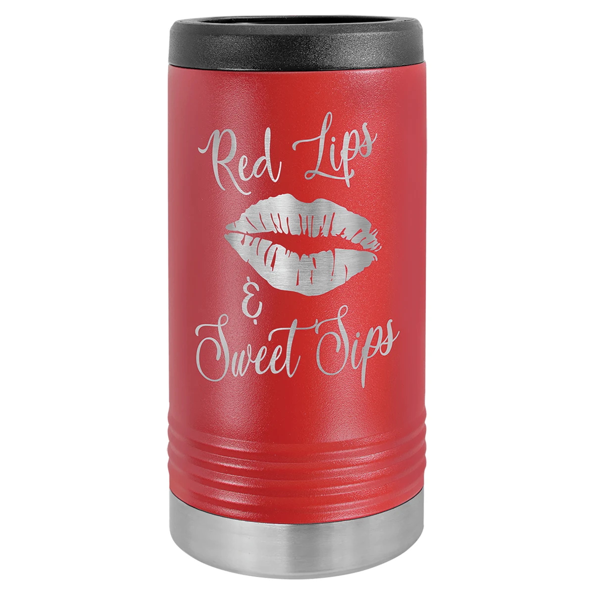 Polar Camel Red Slim Beverage Holder, custom koozie with logo imprint 1