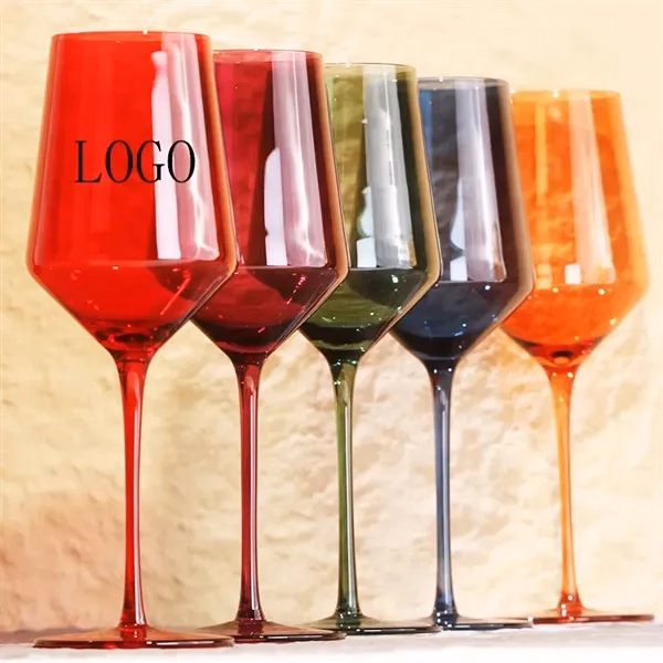 Custom Multicolor Crystal Wine Goblet Set Five Piece — Premium Glassware Gift