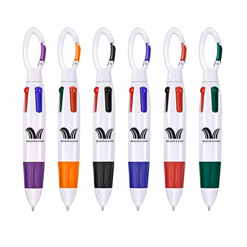 Multicolor Pen 4 Neon Color in Ballpoint with Buckle Clip