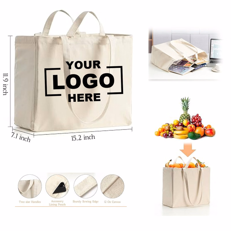 Cotton Canvas Grocery Shopping Bags