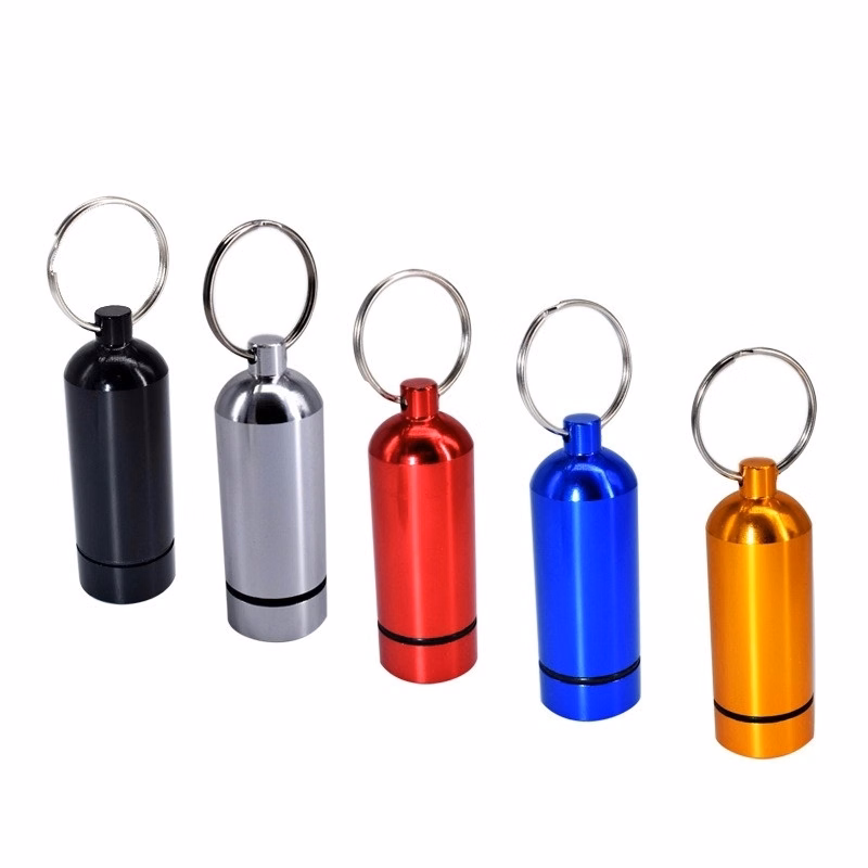 Waterproof Mini Aluminum Cylinder Pill Box