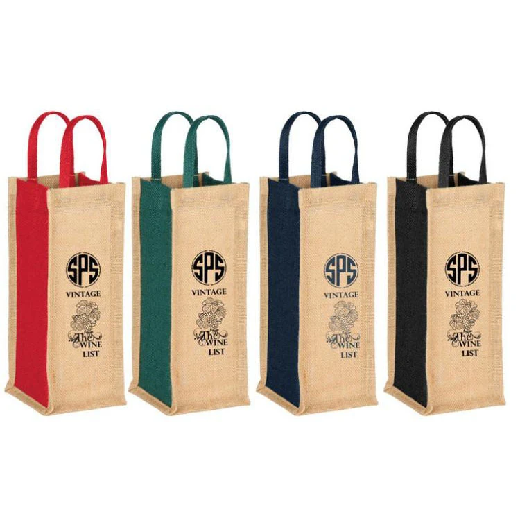 Eco Jute 1 Bottle Wine Bag 1