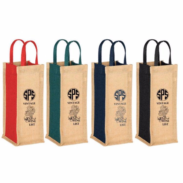 Eco Jute 1 Bottle Wine Bag
