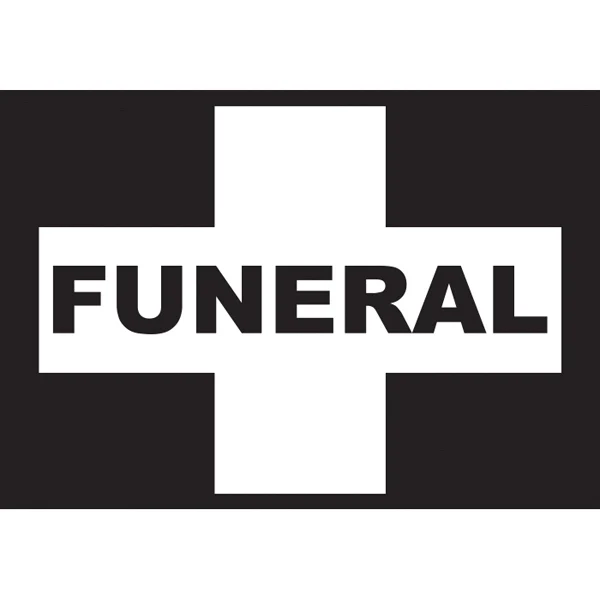 Funeral Cross Car Flags - Black & White 1