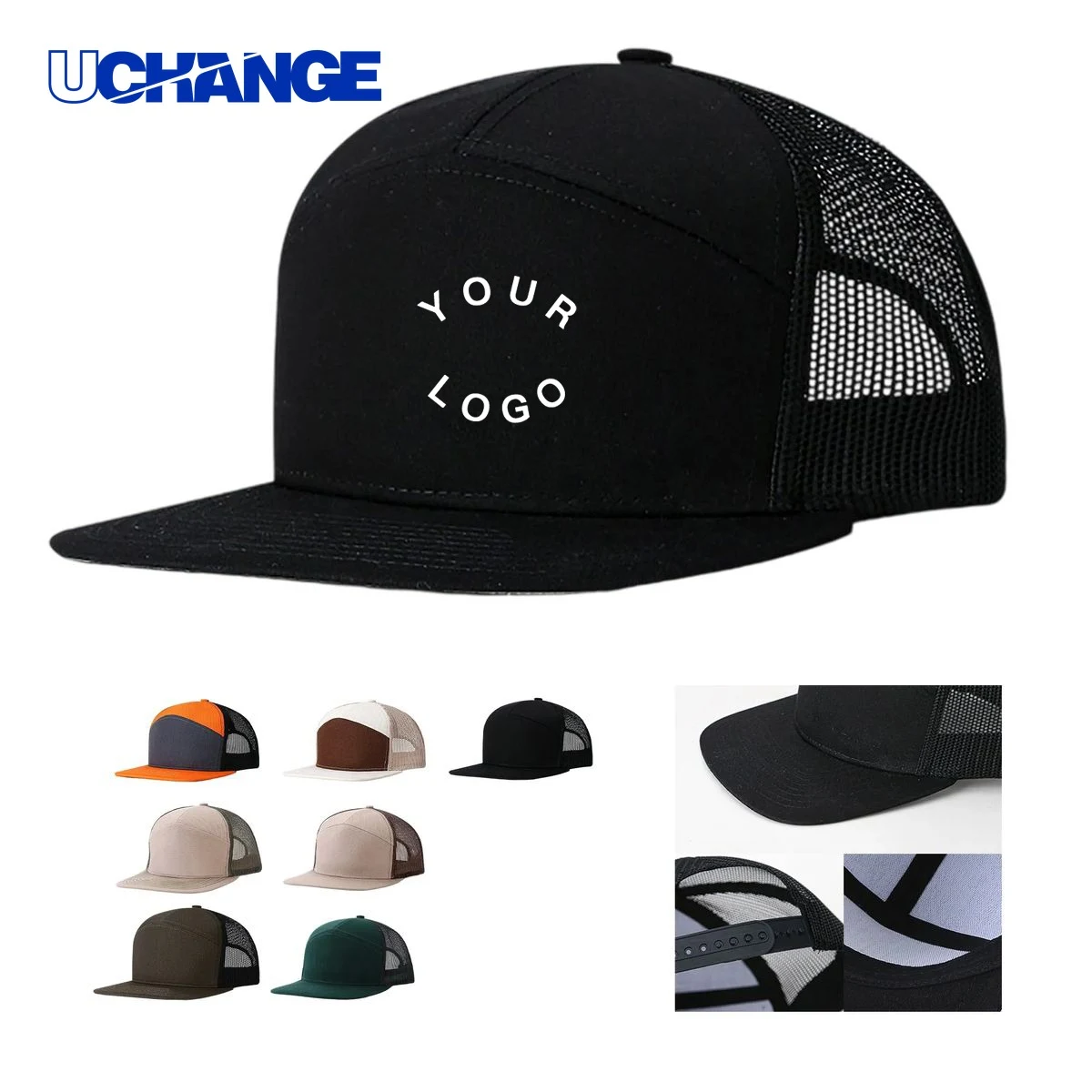 Adjustable Flat Brim Cap Headwear with Structured Design 1