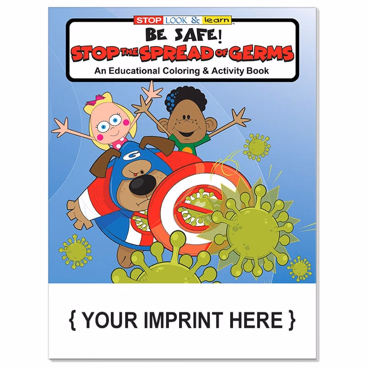 Stop Germ Spread Educational Coloring Book Sets - 16 Pages Ages 3-9