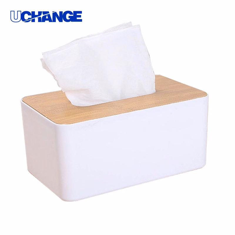 Reusable PP Tissue Box with Wooden Cover