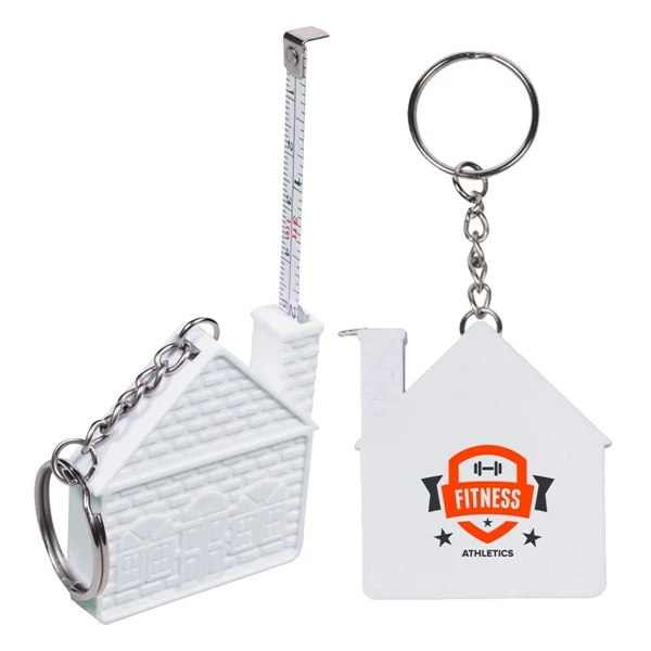 3 Ft Custom House-shaped Tape Measure in a Key Chain 1