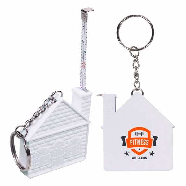 3 Ft Custom House-shaped Tape Measure in a Key Chain