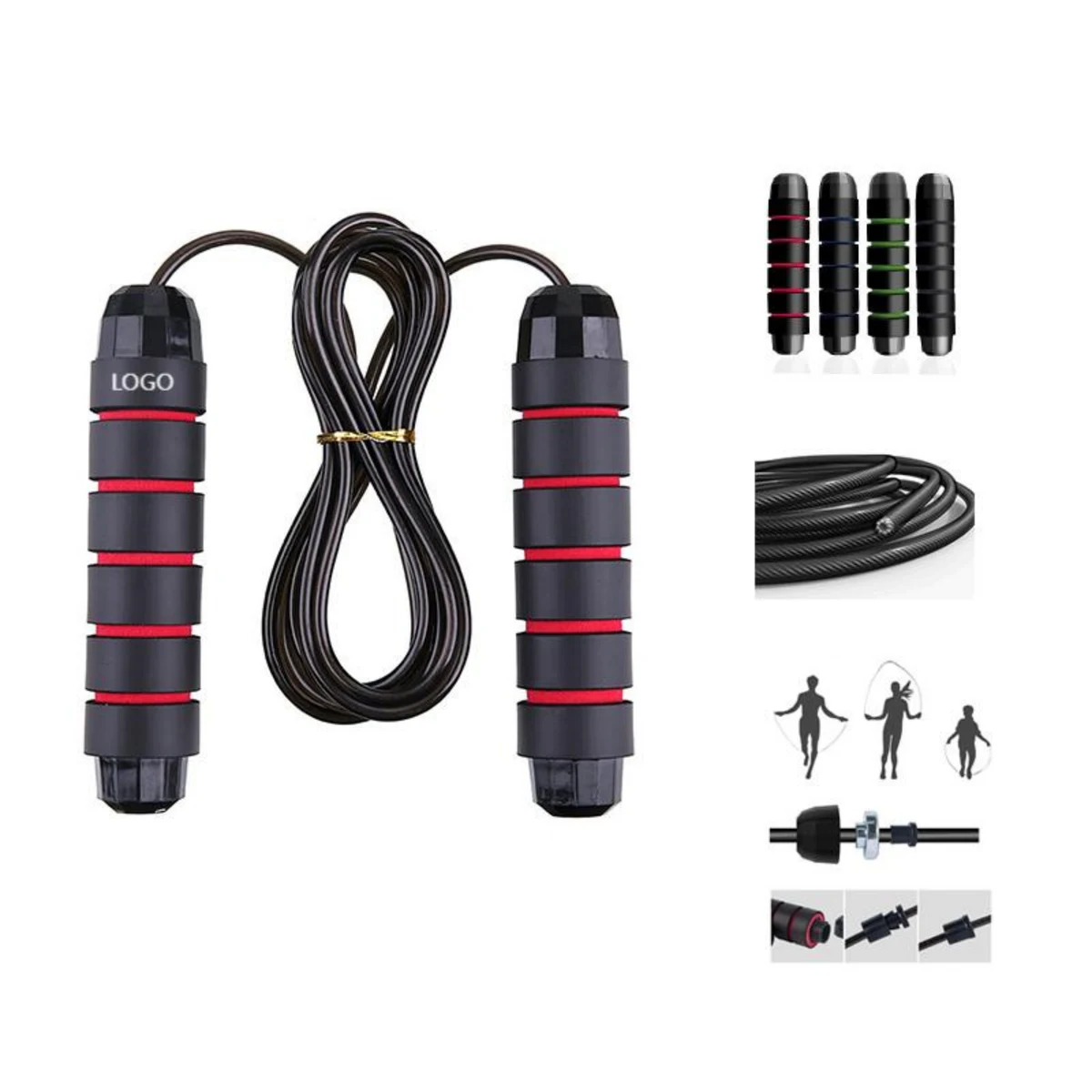 Tangle-Free Jump Rope Foam Handles 1