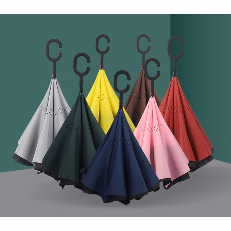 Windproof Reverse Folding Double Layer Inverted Umbrella