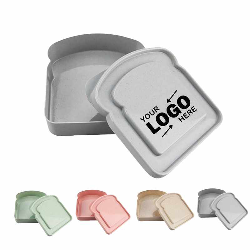 Wheat Straw Toast Shape Portable Sandwich Lunch Bento Box