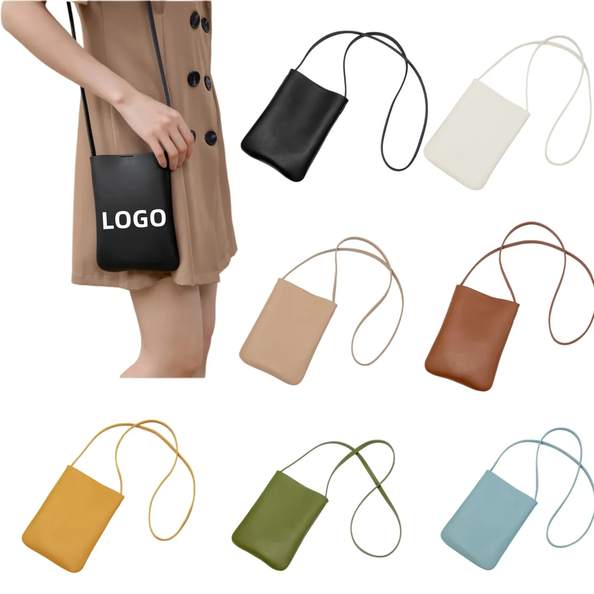 Leather Storage Bag Can Hold Mobile Phone Lanyard Small Bag 1