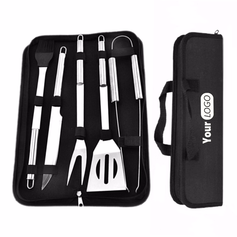 5-Piece BBQ Tool Set with Stainless Steel Handles