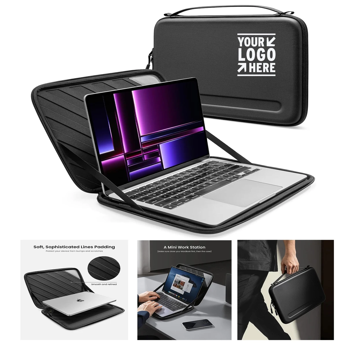 13-14 inch MacBook Pro Slim Hard Shell Laptop Carrying Case Water Resistant Laptop Hand Bag 1
