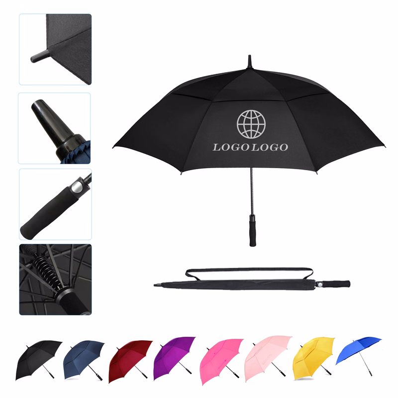 Windproof Double Canopy Automatic Open Golf Umbrella