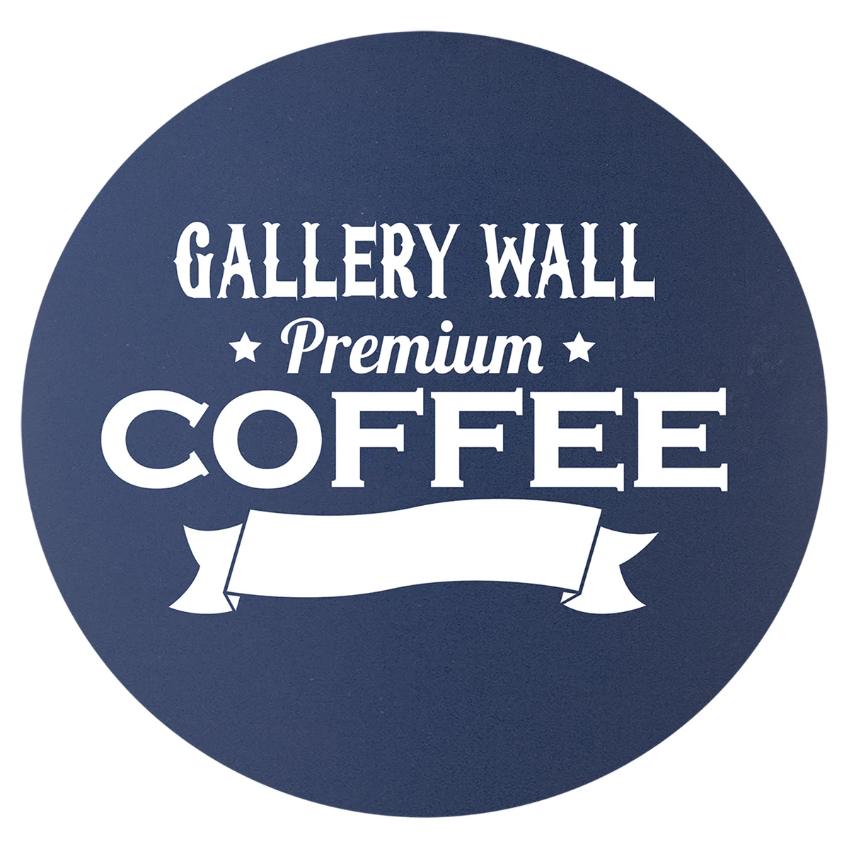 3 3/4" Round Navy Blue/White Silicone Coaster 1