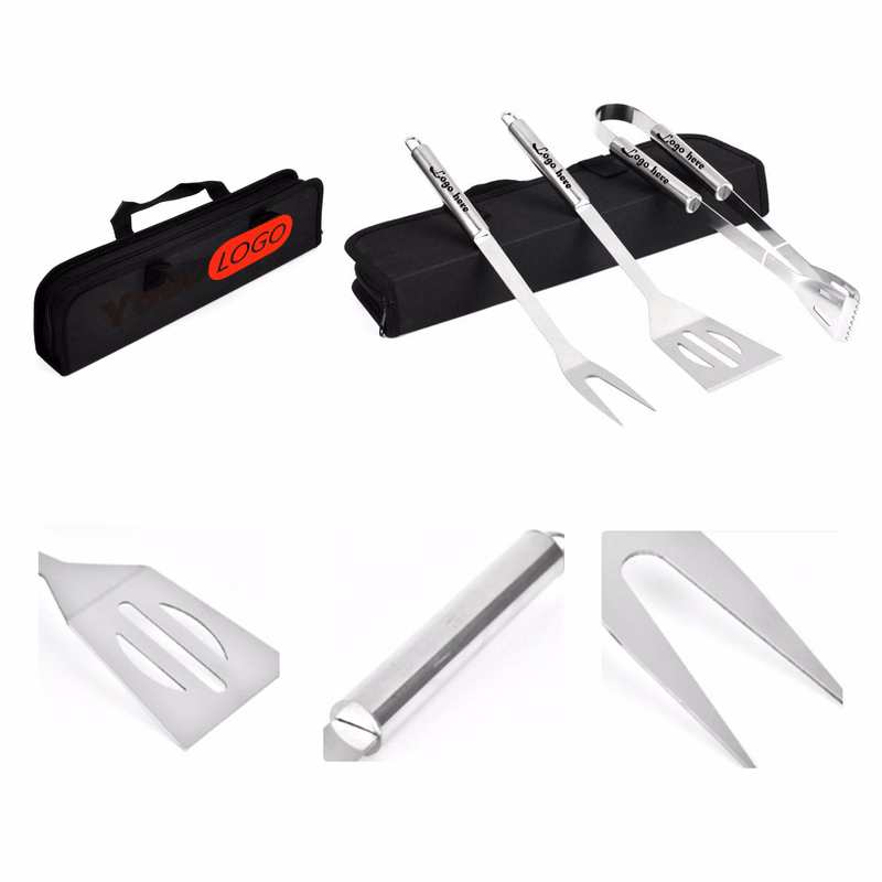 MOQ50 Personalized 3-Piece BBQ Tool Set For Grilling