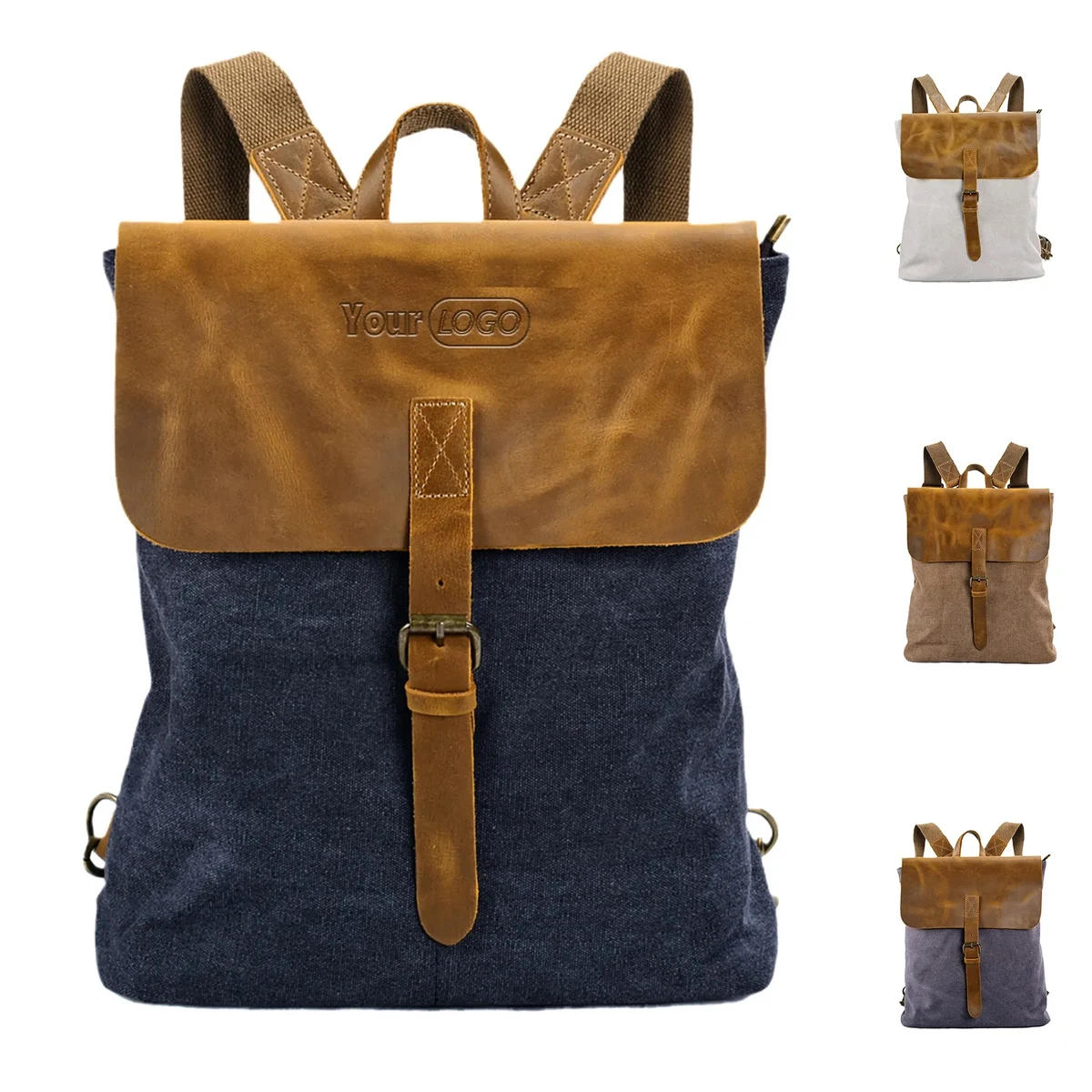 Canvas Patchwork Cowhide Simple Women's Bag 1
