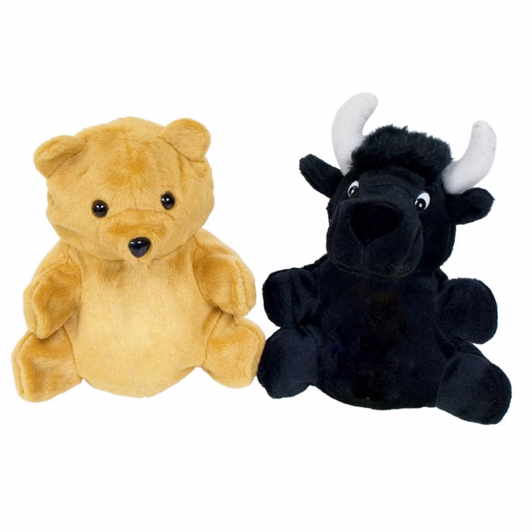 7" Bear/Black Bull Reversible Puppet