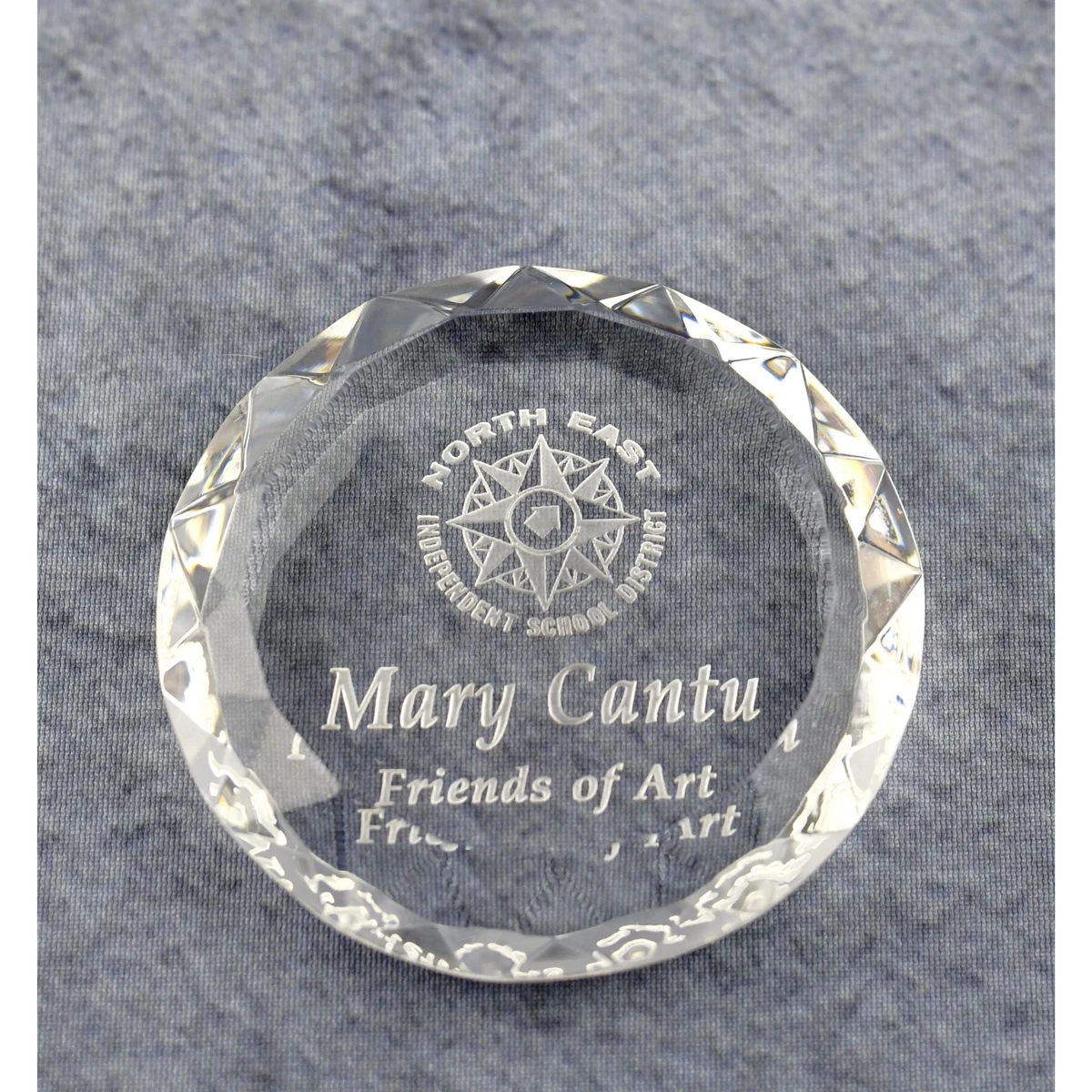 Crystal Round Multi-Faceted Paperweight 1