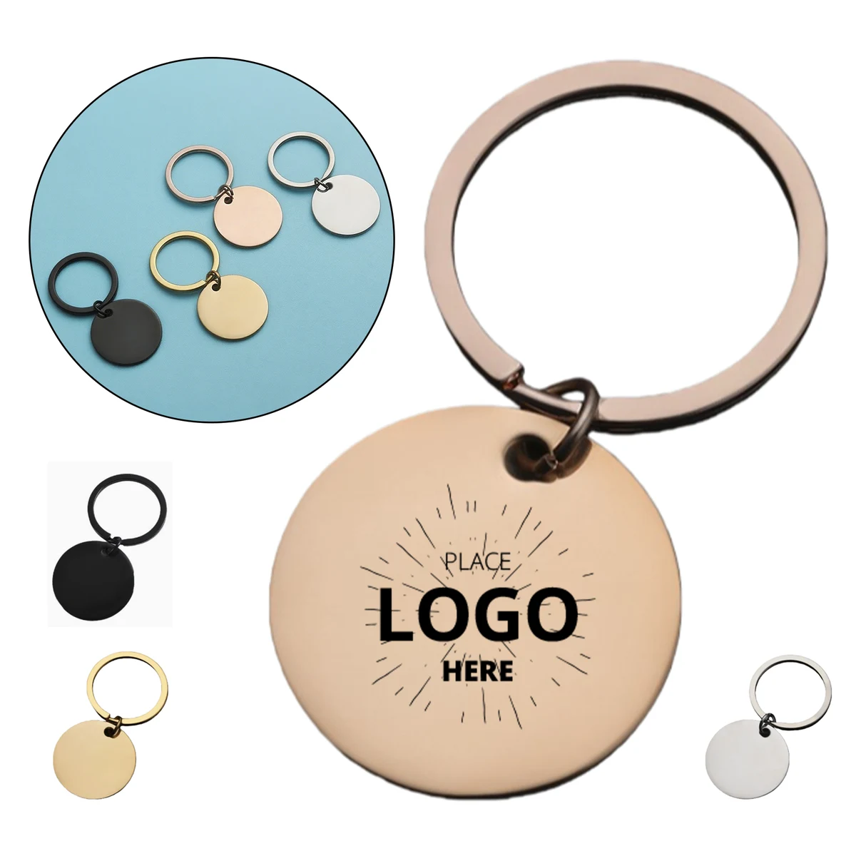 Elegant Stainless Steel Circular Keychain 1