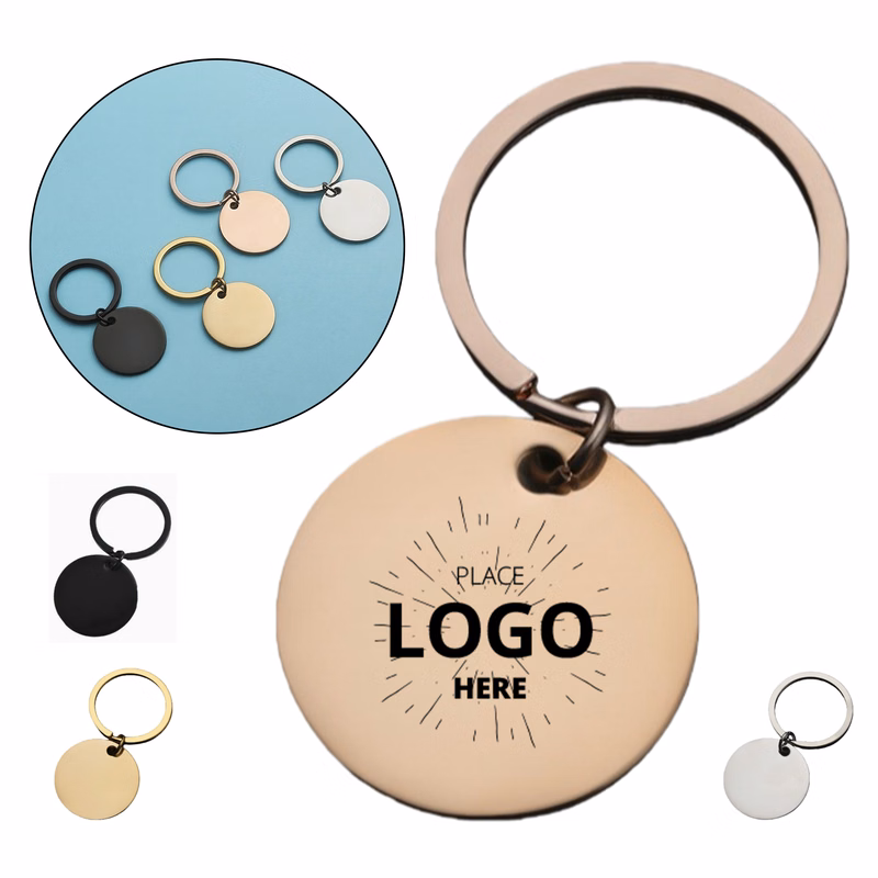 Elegant Stainless Steel Circular Keychain