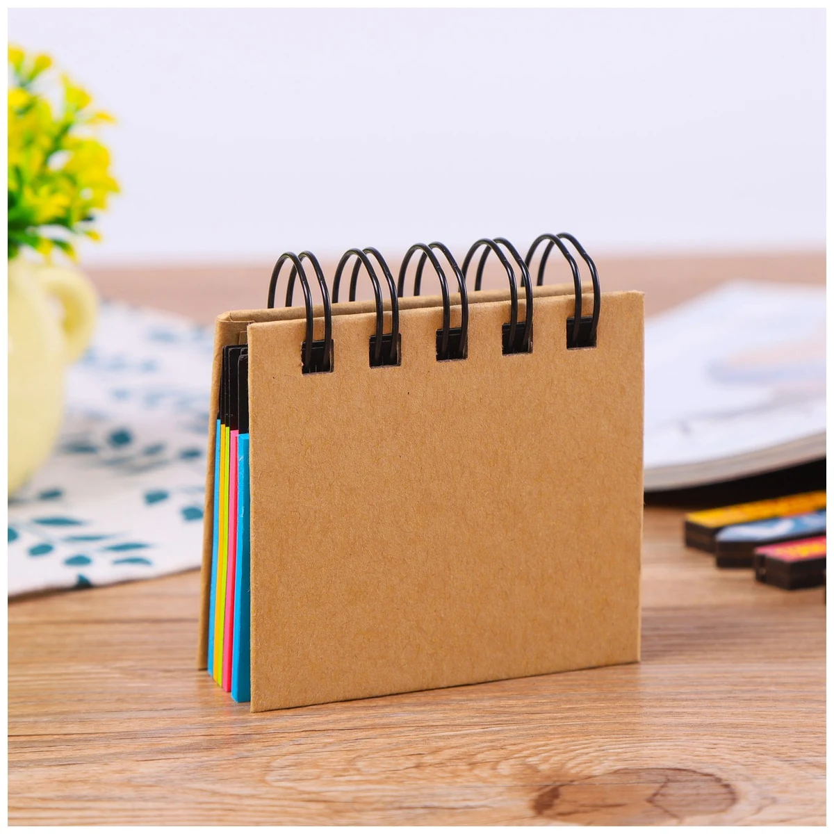 Kraft Cover Mini Notebook with Sticky Notes 1