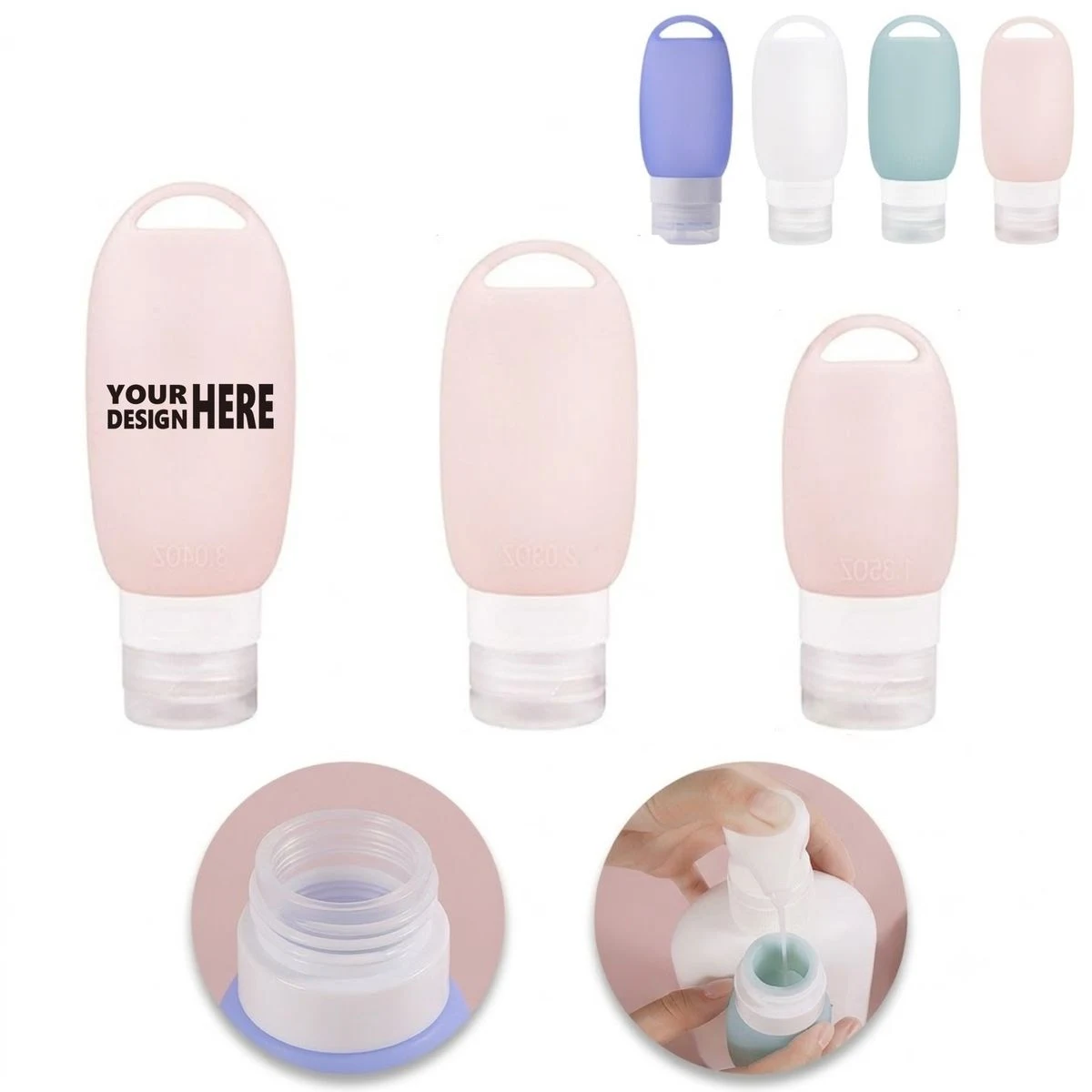 Food Grade Squeezable Silicone Travel Bottle, Refillable 1