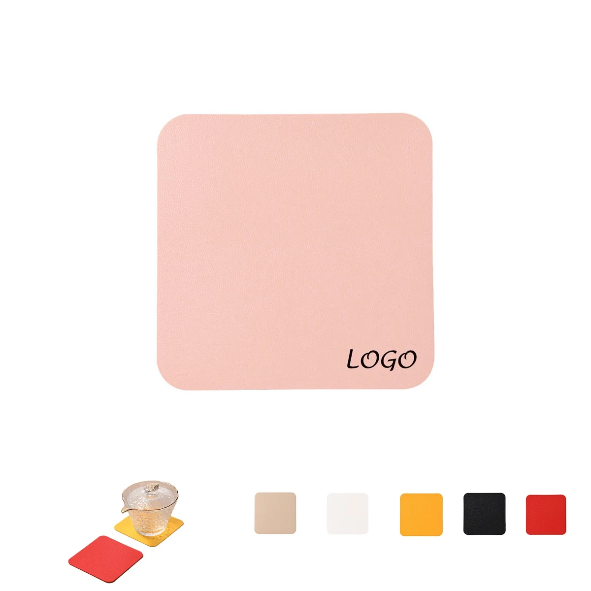 Square Pu Leather Coasters 1