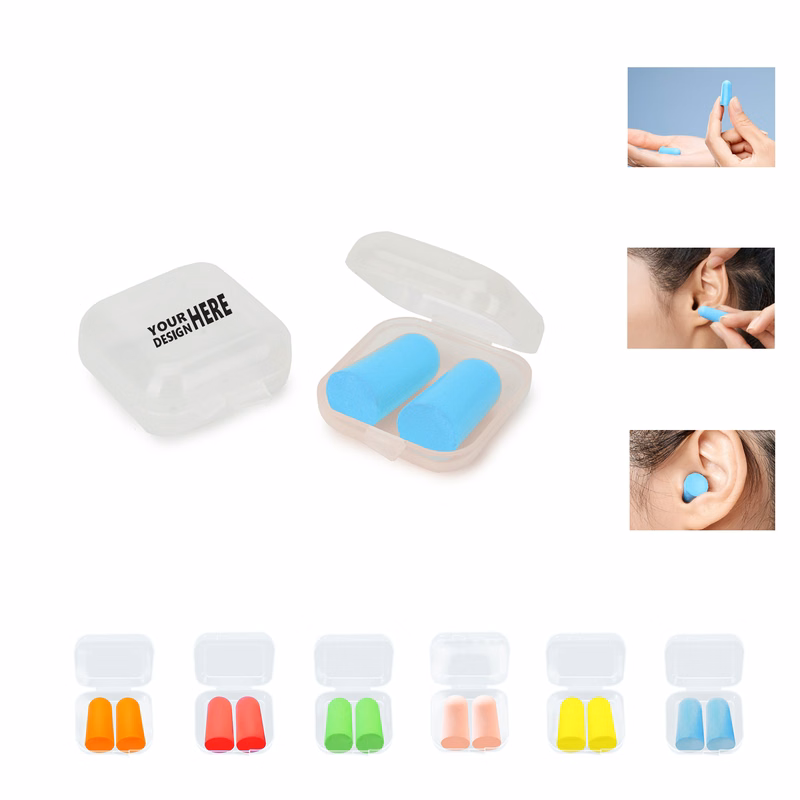 Portable Foam Ear Plugs in Square Case