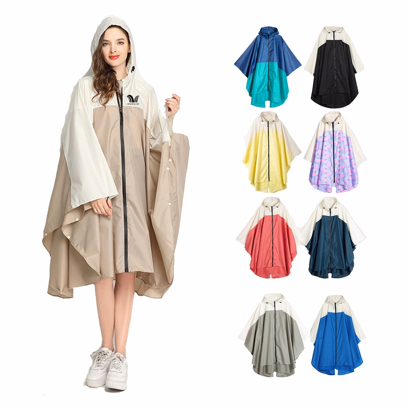 Rain Poncho Hooded Waterproof Raincoat Jacket