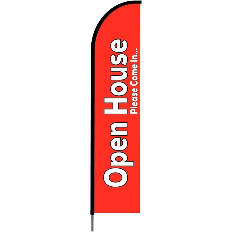 Open House(Red) Flag Kit 15' Feet Feather Flag Sign sale flag Outdoor Banner