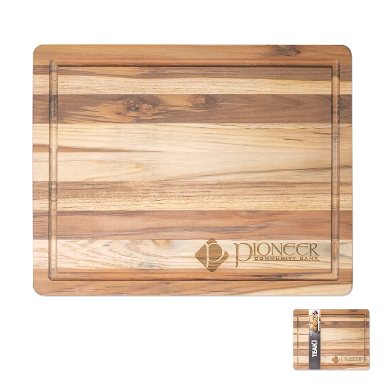 18" X 14" Teak Wood Cutting Board with Juice Groove 1